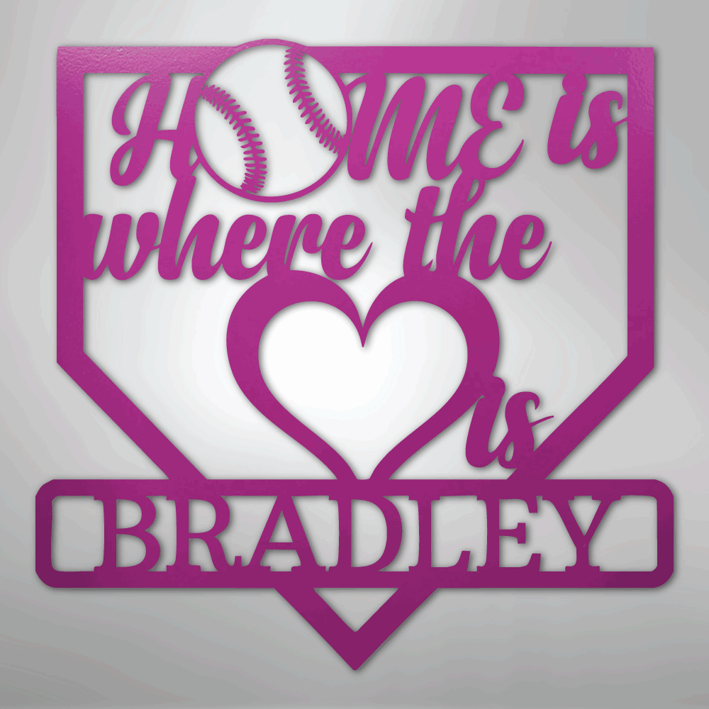 Love Baseball Monogram - Metal Sign
