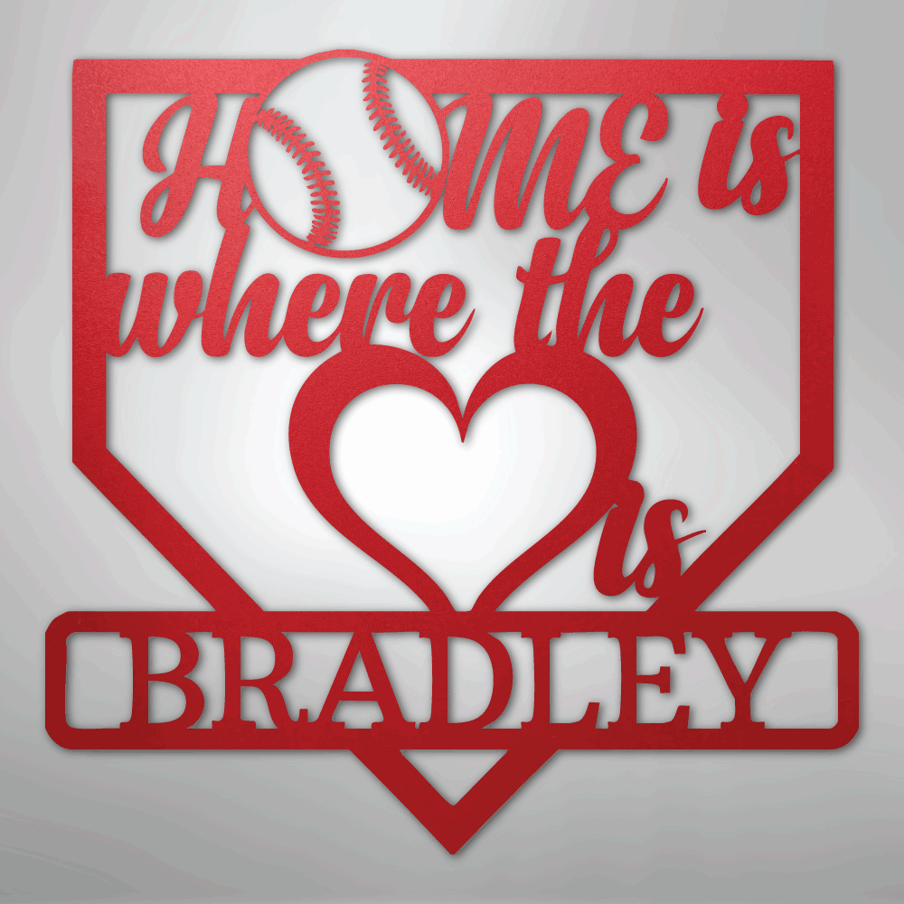 Love Baseball Monogram - Metal Sign