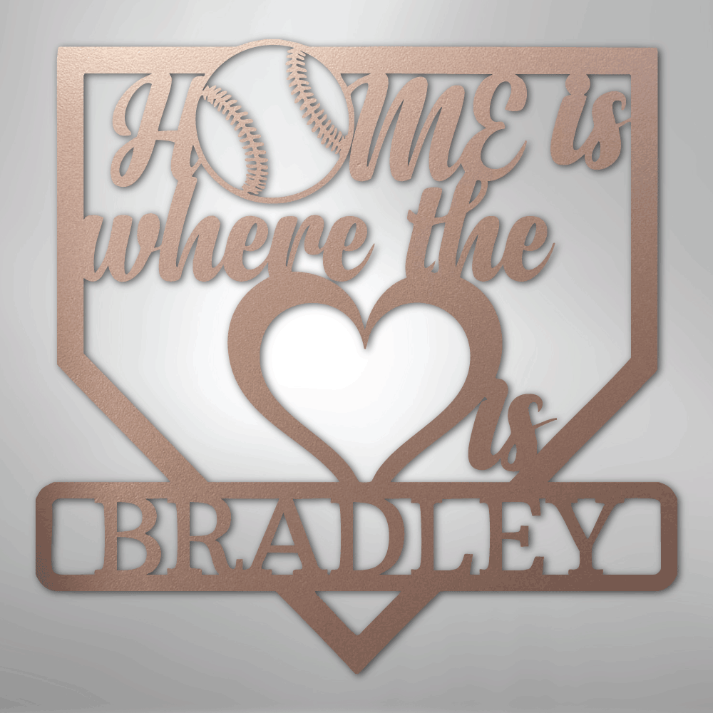 Love Baseball Monogram - Metal Sign