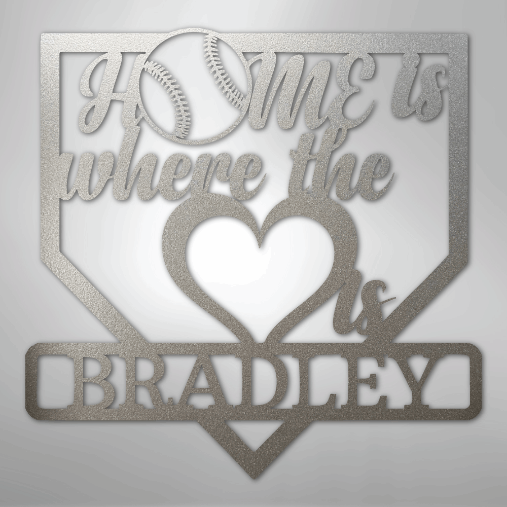 Love Baseball Monogram - Metal Sign