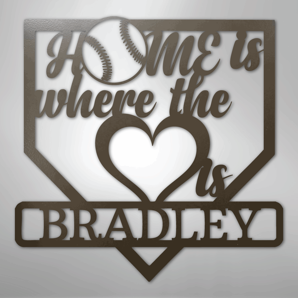 Love Baseball Monogram - Metal Sign