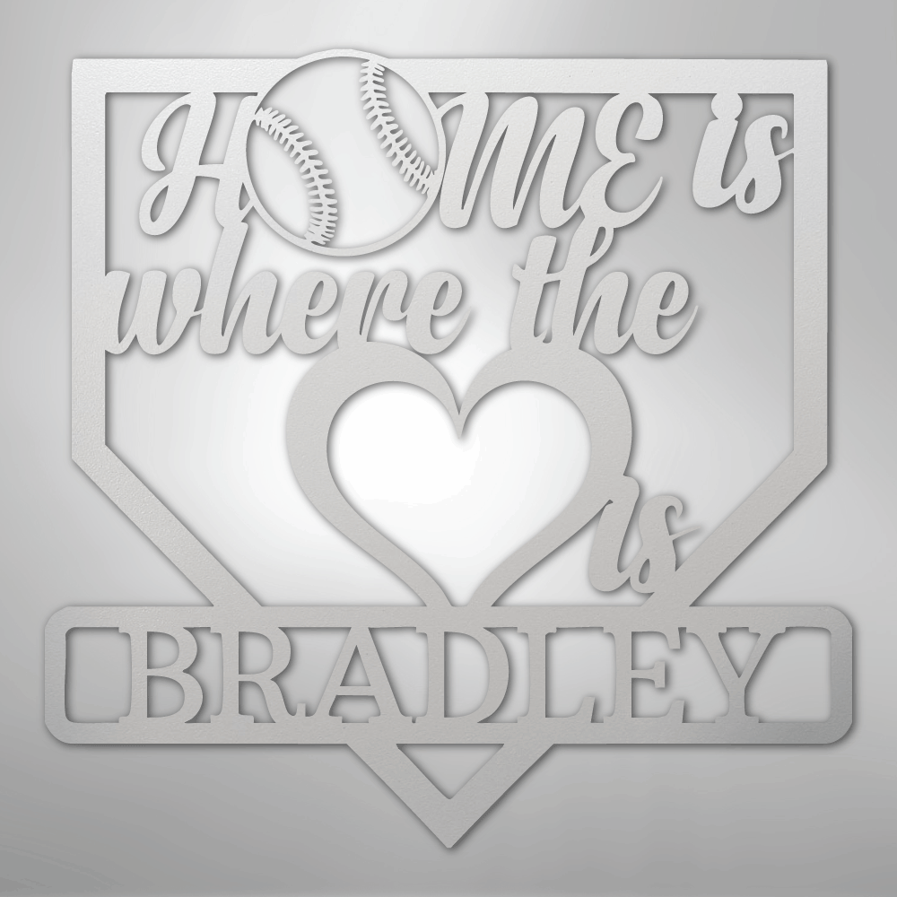 Love Baseball Monogram - Metal Sign