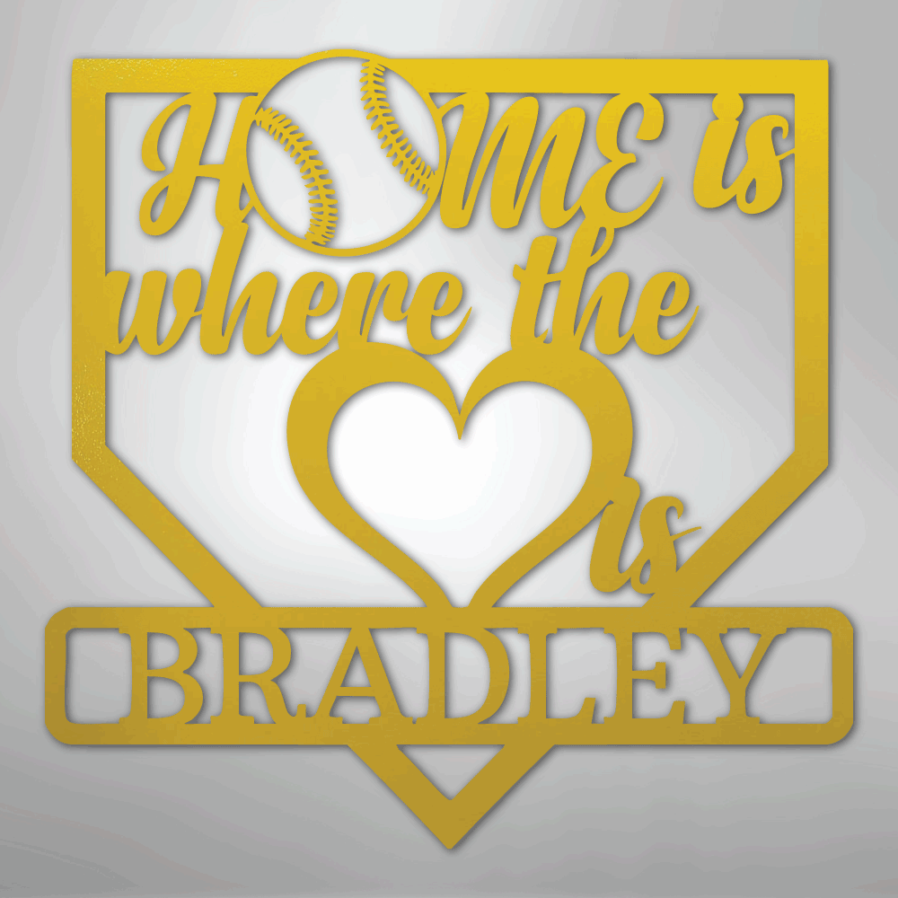 Love Baseball Monogram - Metal Sign