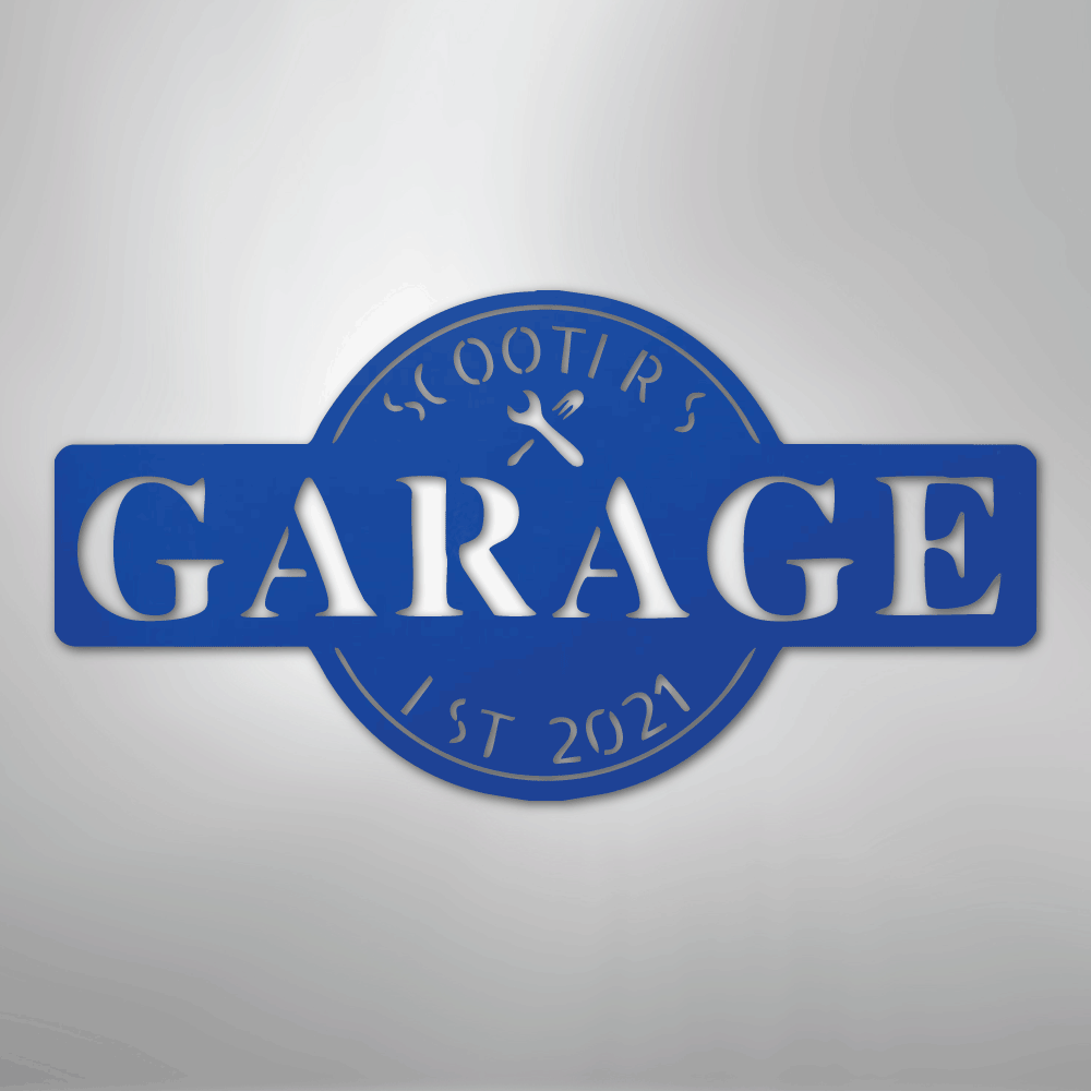 Garage Monogram - Metal Sign