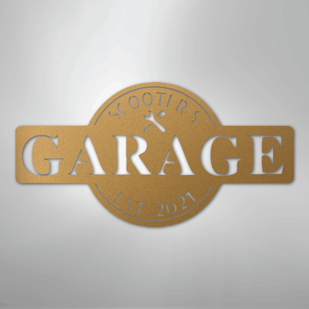 Garage Monogram - Metal Sign
