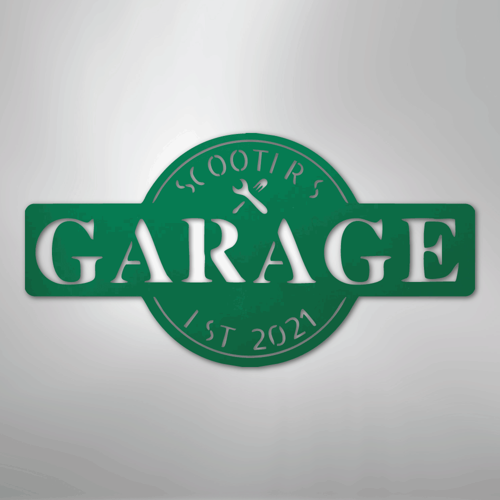 Garage Monogram - Metal Sign
