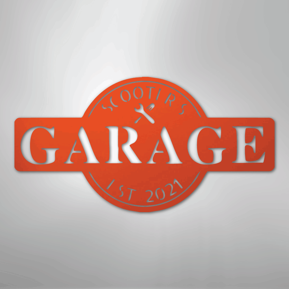 Garage Monogram - Metal Sign