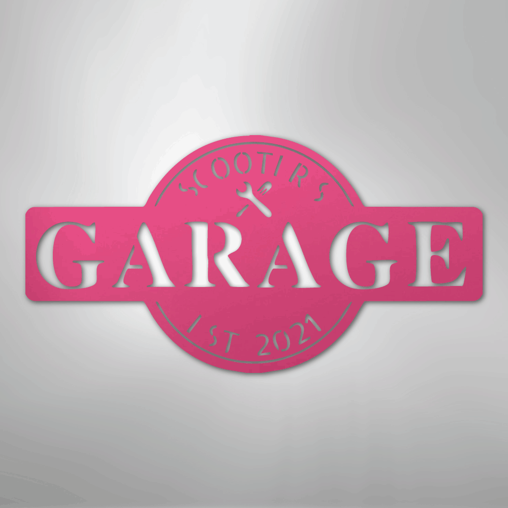 Garage Monogram - Metal Sign