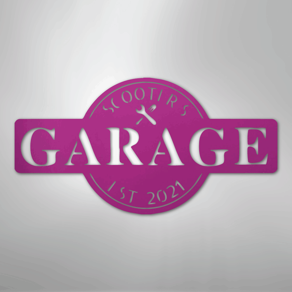 Garage Monogram - Metal Sign