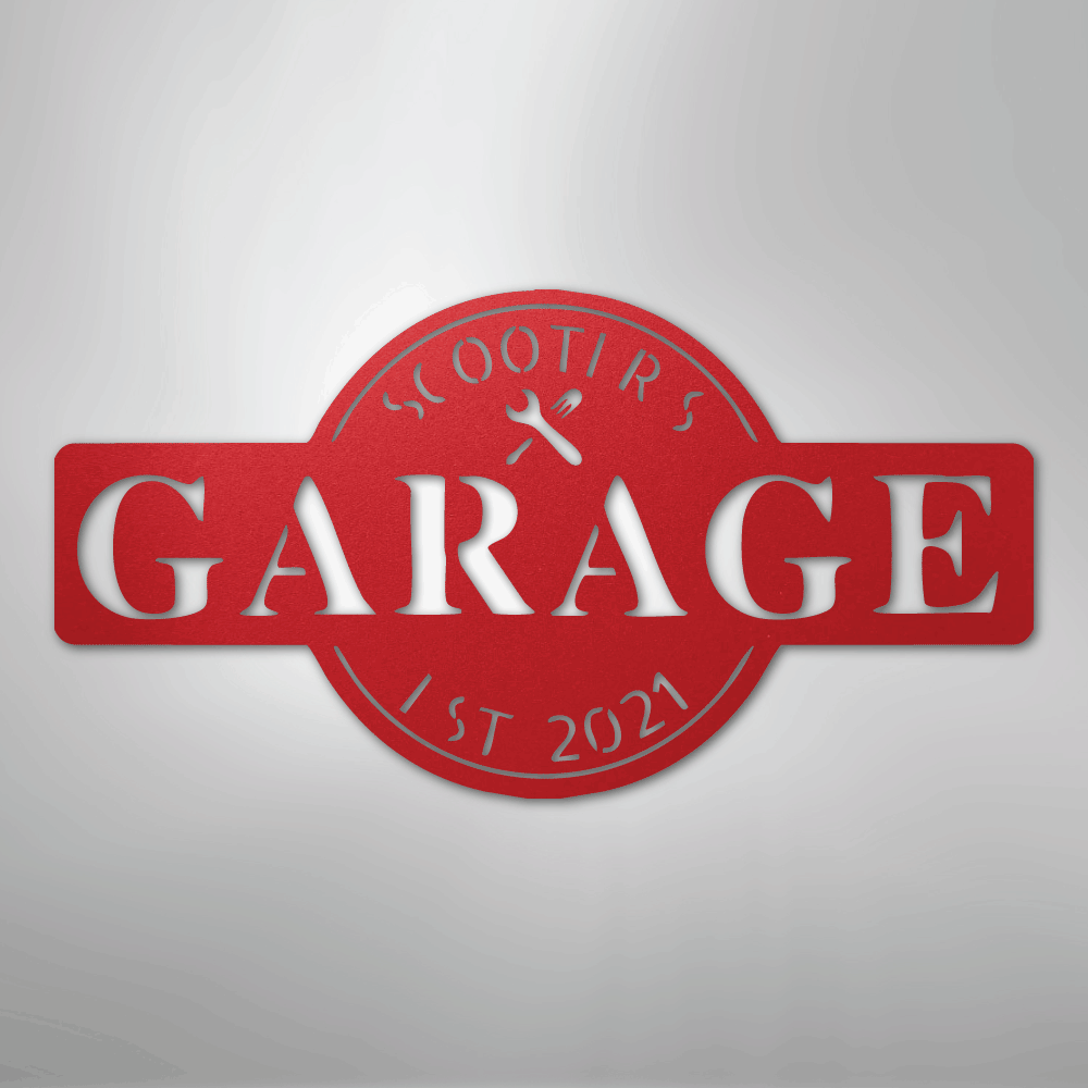 Garage Monogram - Metal Sign
