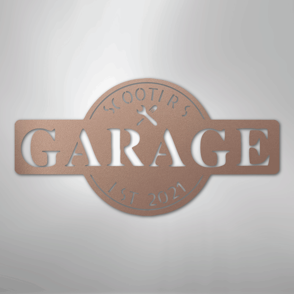 Garage Monogram - Metal Sign