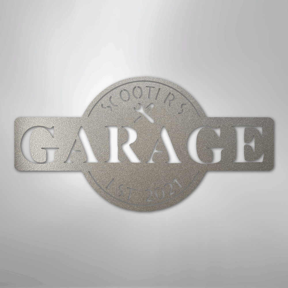 Garage Monogram - Metal Sign