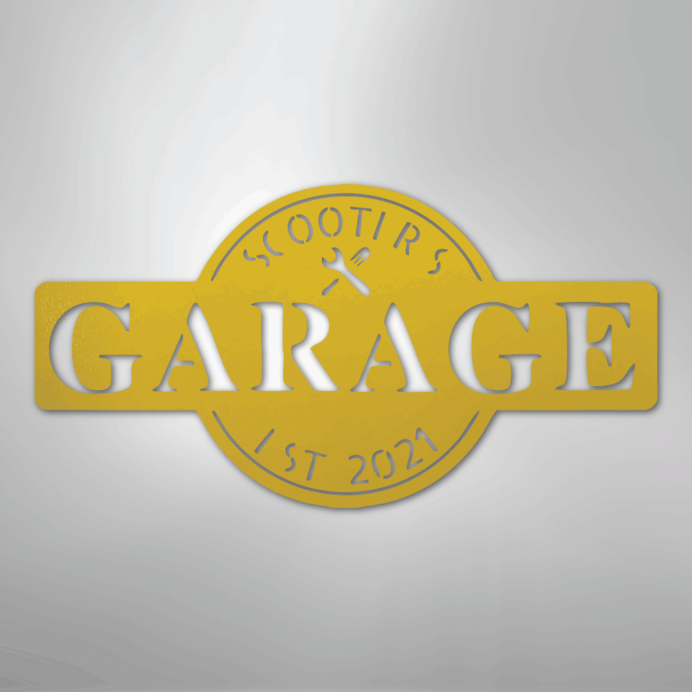 Garage Monogram - Metal Sign