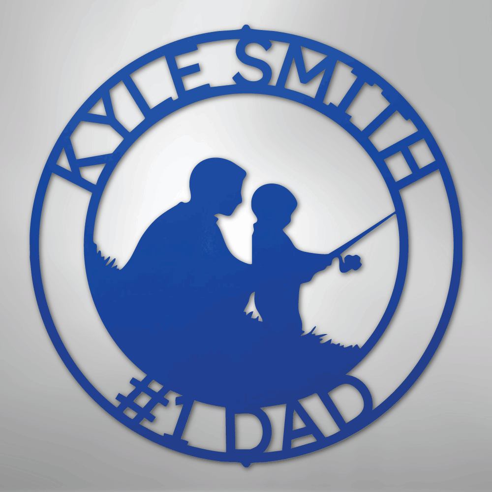 Father and Son Fishing Monogram - Steel Sign