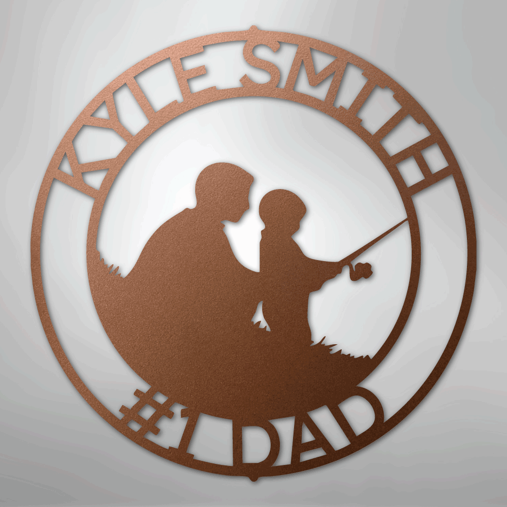 Father and Son Fishing Monogram - Steel Sign