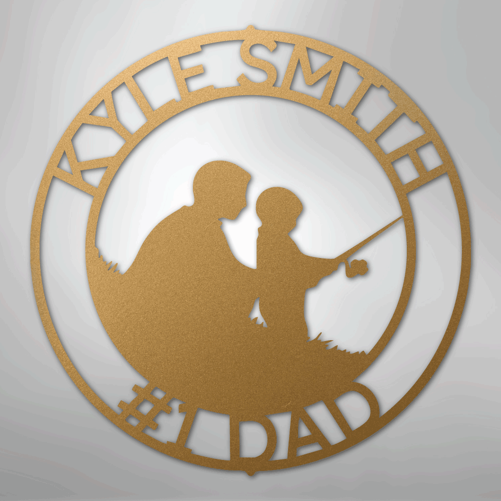 Father and Son Fishing Monogram - Steel Sign