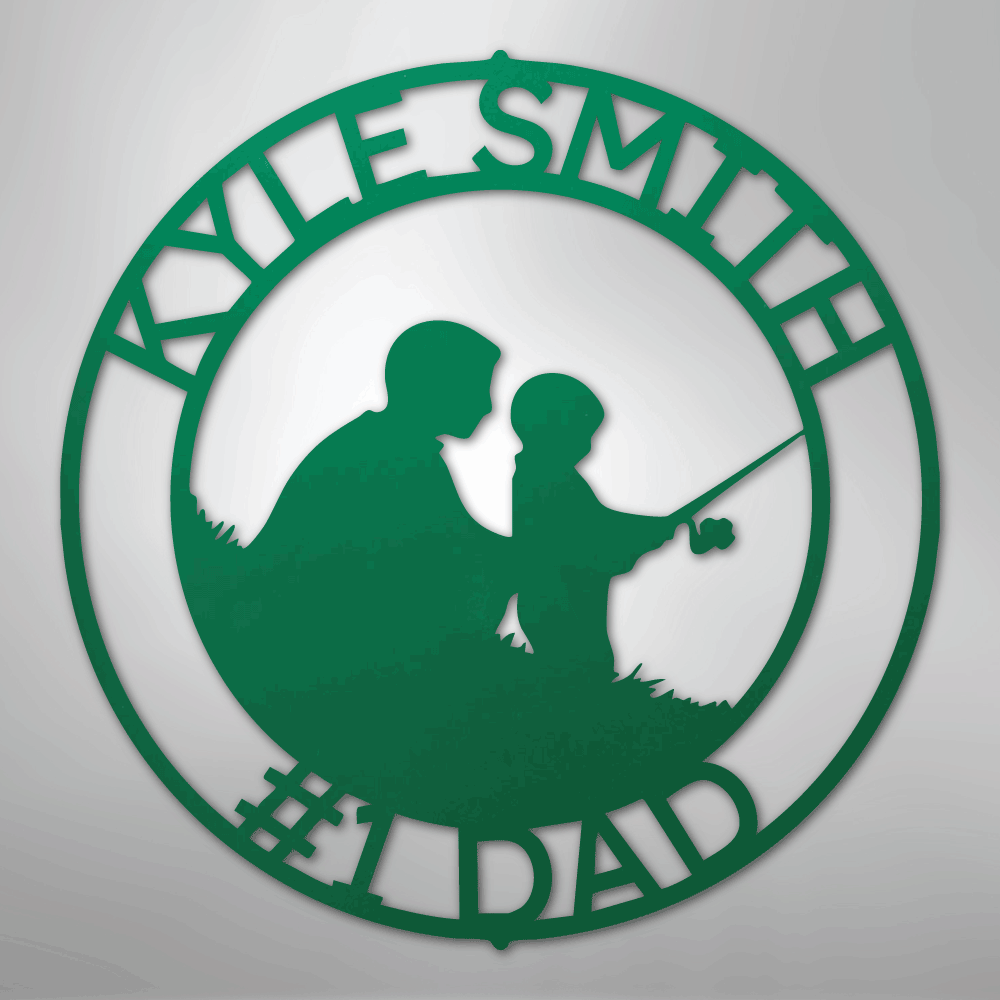 Father and Son Fishing Monogram - Steel Sign