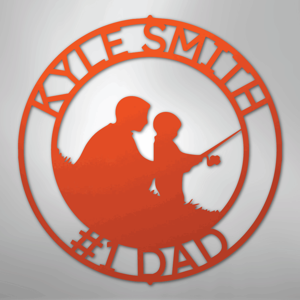 Father and Son Fishing Monogram - Steel Sign