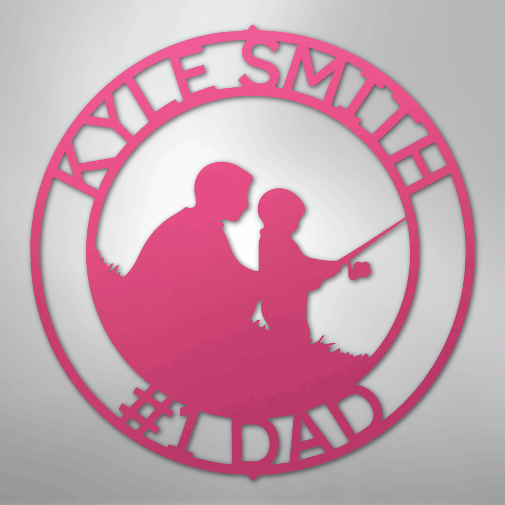 Father and Son Fishing Monogram - Steel Sign