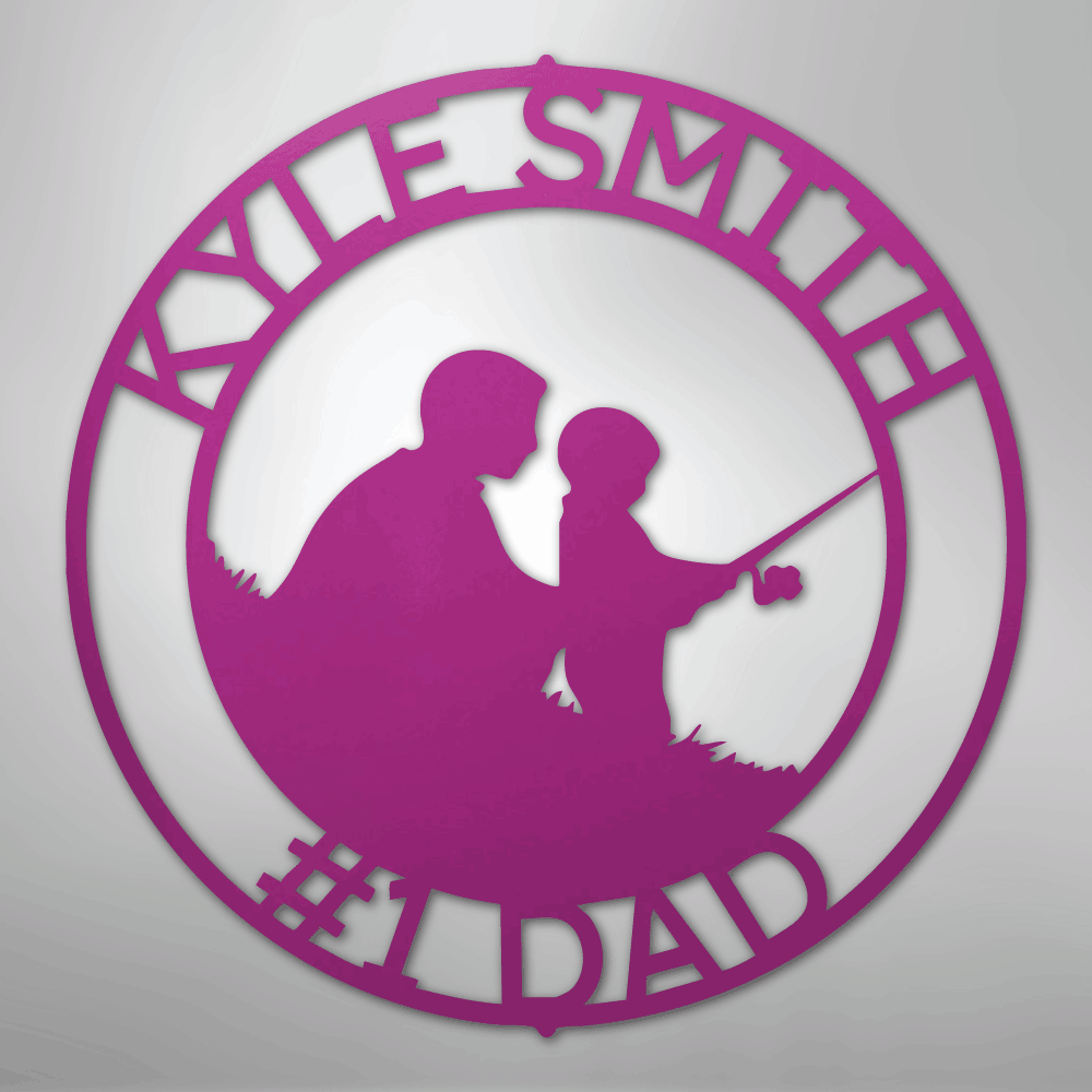 Father and Son Fishing Monogram - Steel Sign