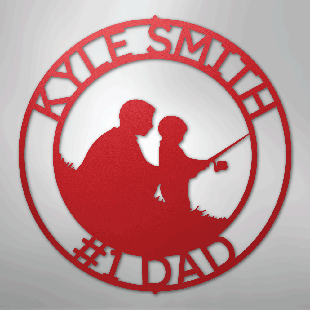 Father and Son Fishing Monogram - Steel Sign