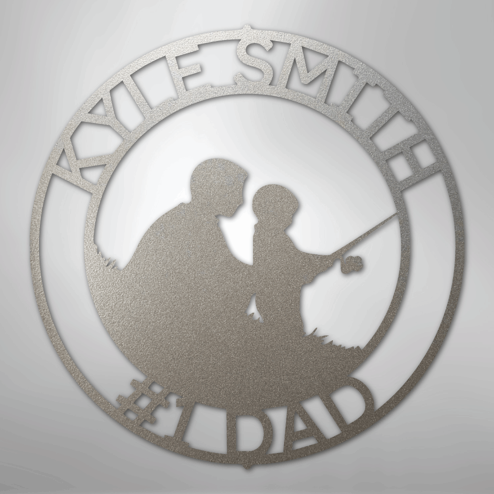 Father and Son Fishing Monogram - Steel Sign