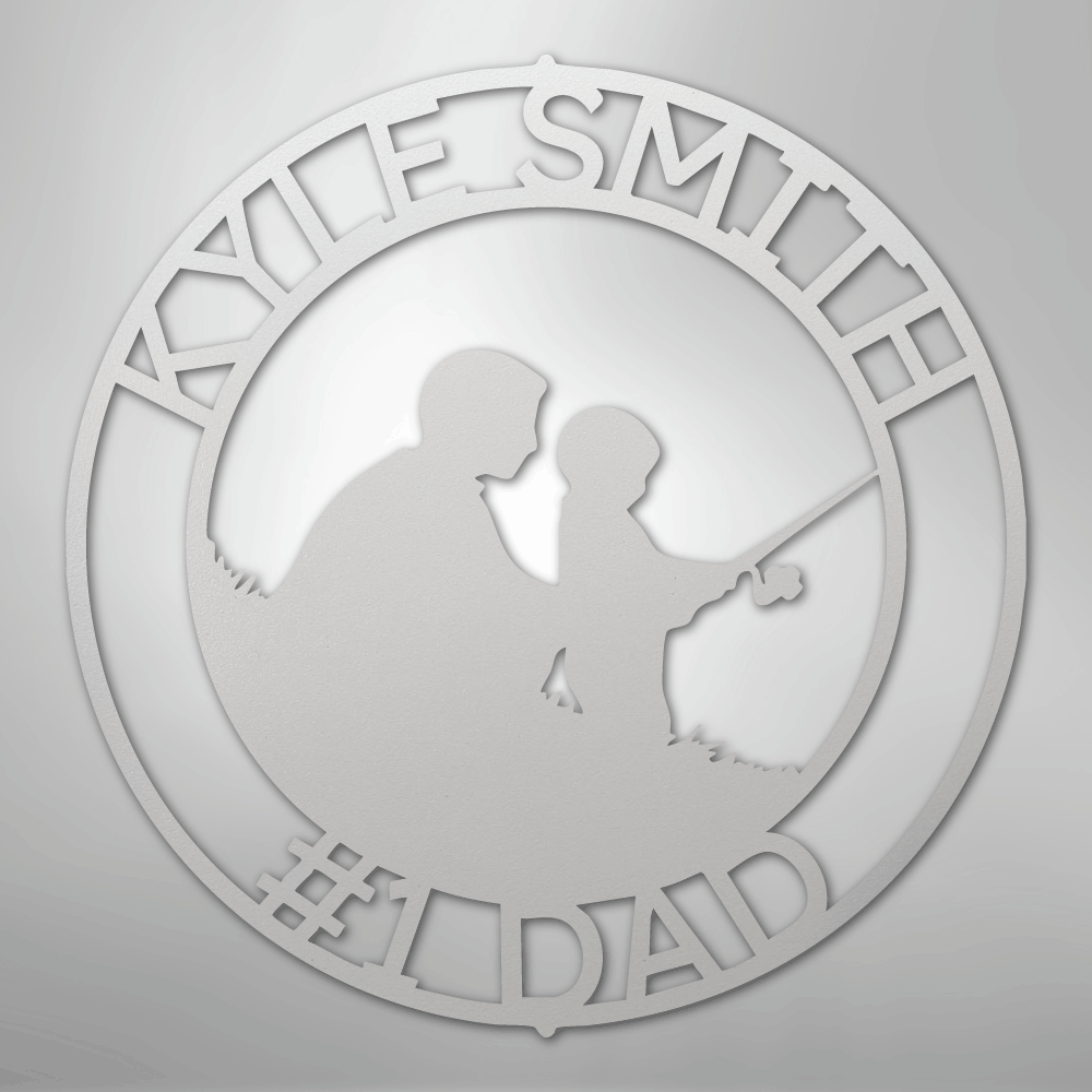 Father and Son Fishing Monogram - Steel Sign