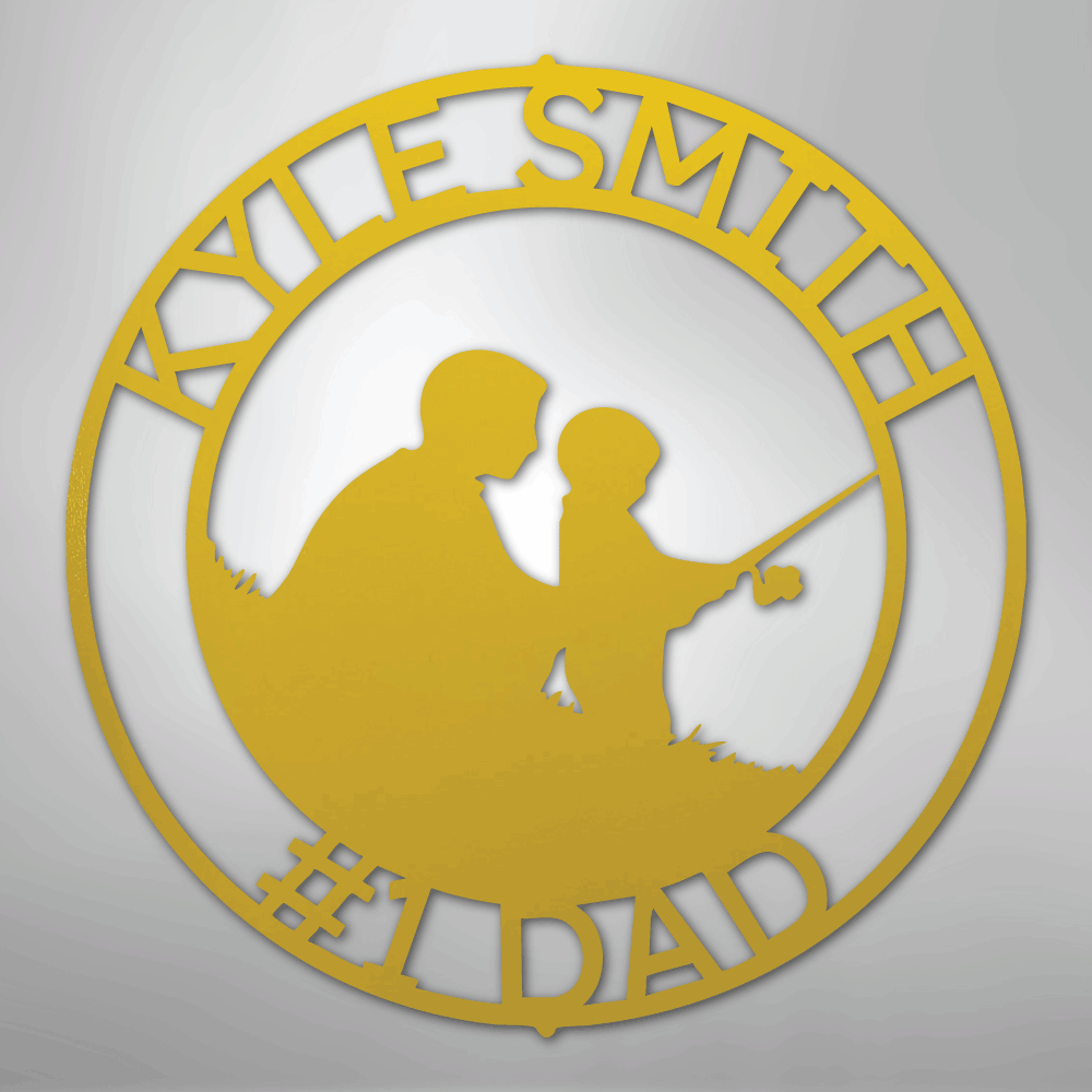 Father and Son Fishing Monogram - Steel Sign