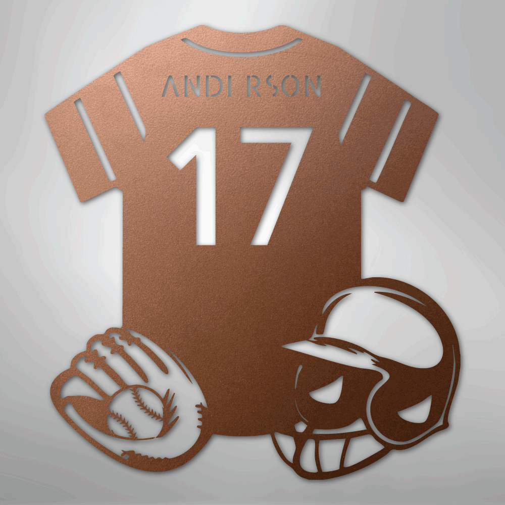 Baseball Gear Monogram - Steel Sign