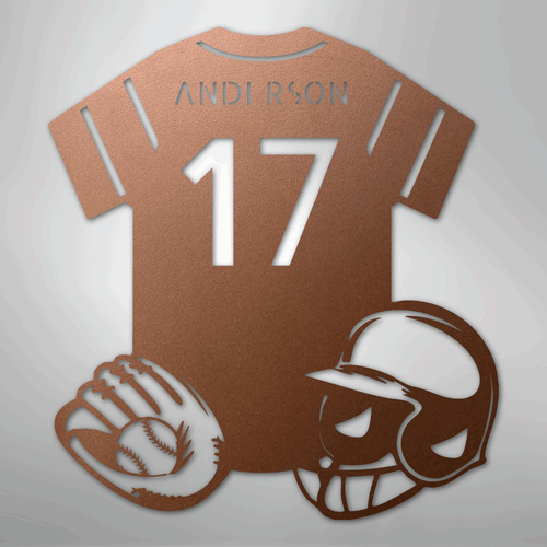 Baseball Gear Monogram - Steel Sign