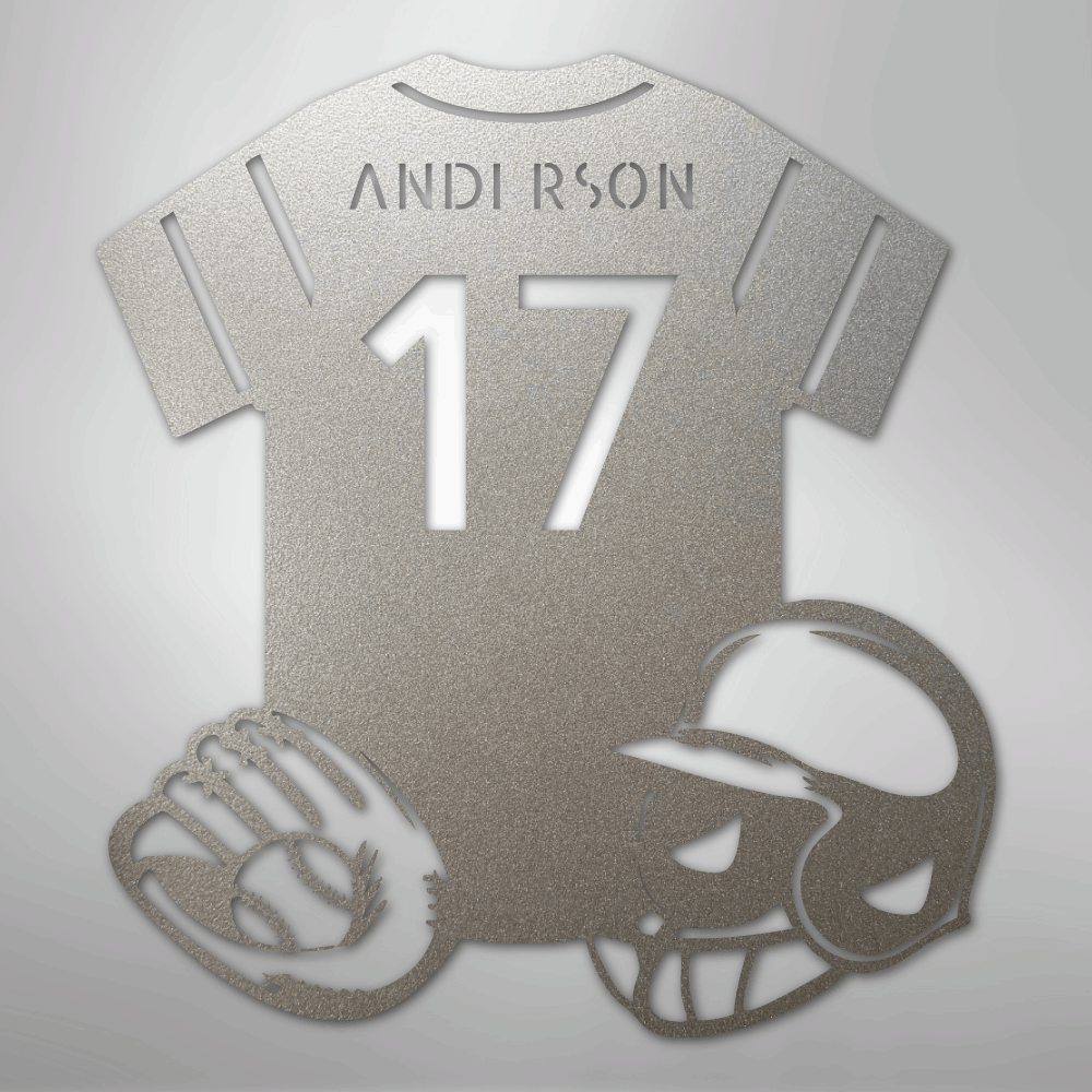 Baseball Gear Monogram - Steel Sign