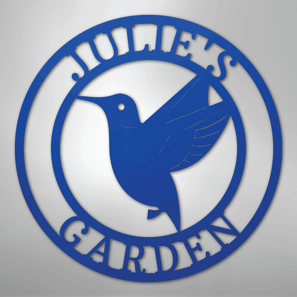 Humming Bird Monogram - Steel Sign