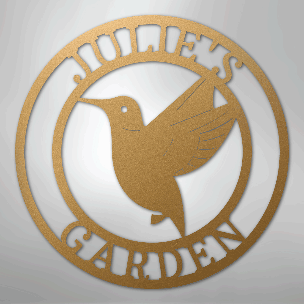 Humming Bird Monogram - Steel Sign