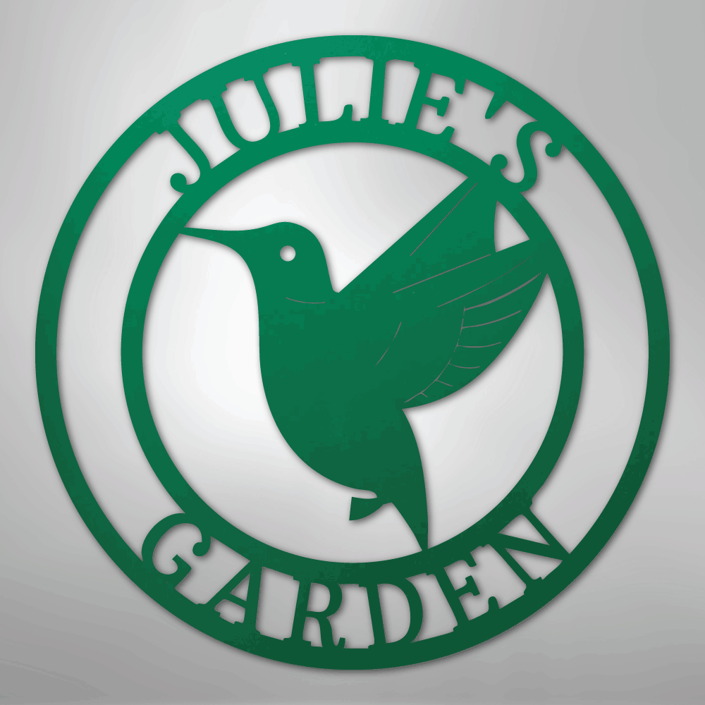 Humming Bird Monogram - Steel Sign