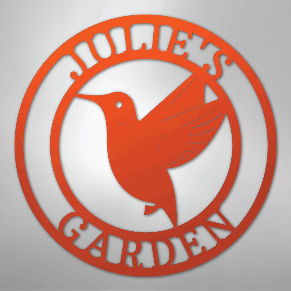 Humming Bird Monogram - Steel Sign
