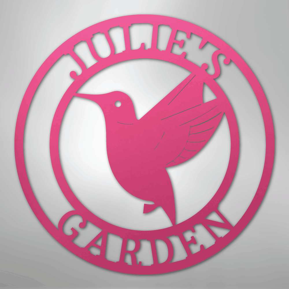 Humming Bird Monogram - Steel Sign