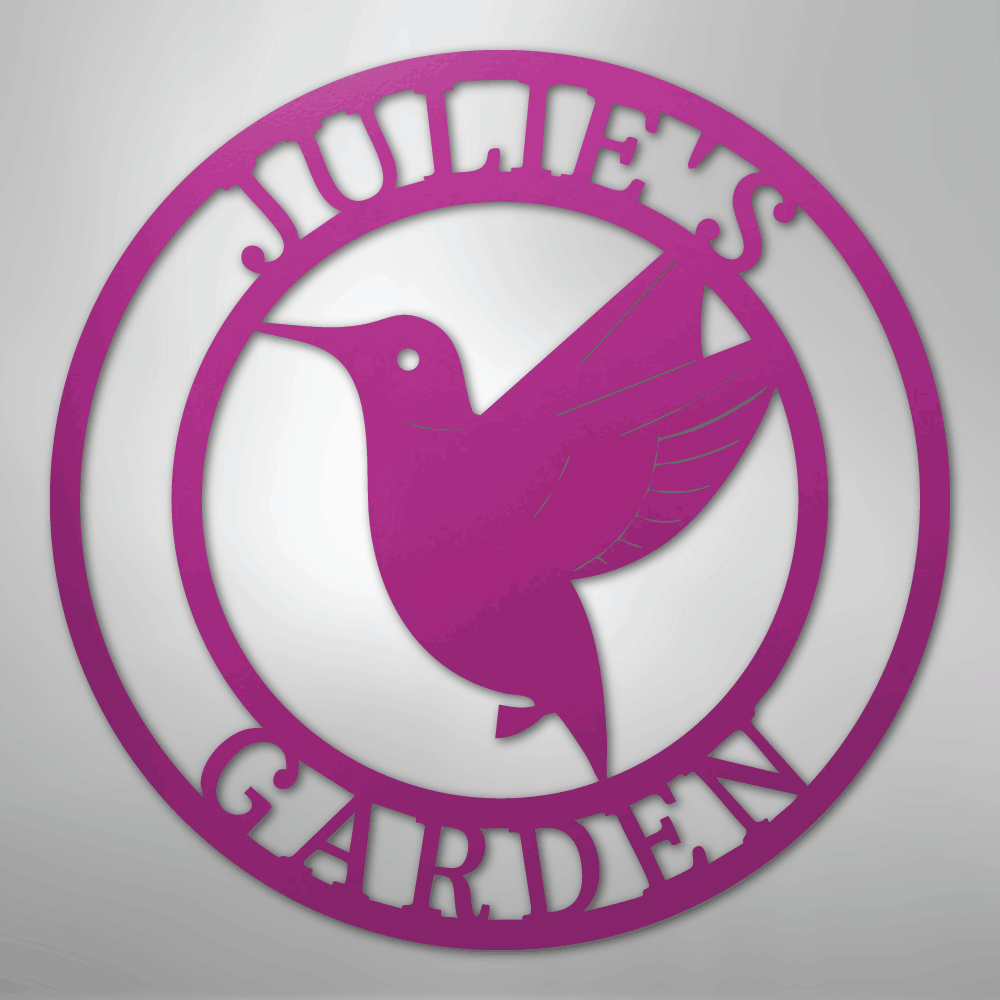 Humming Bird Monogram - Steel Sign