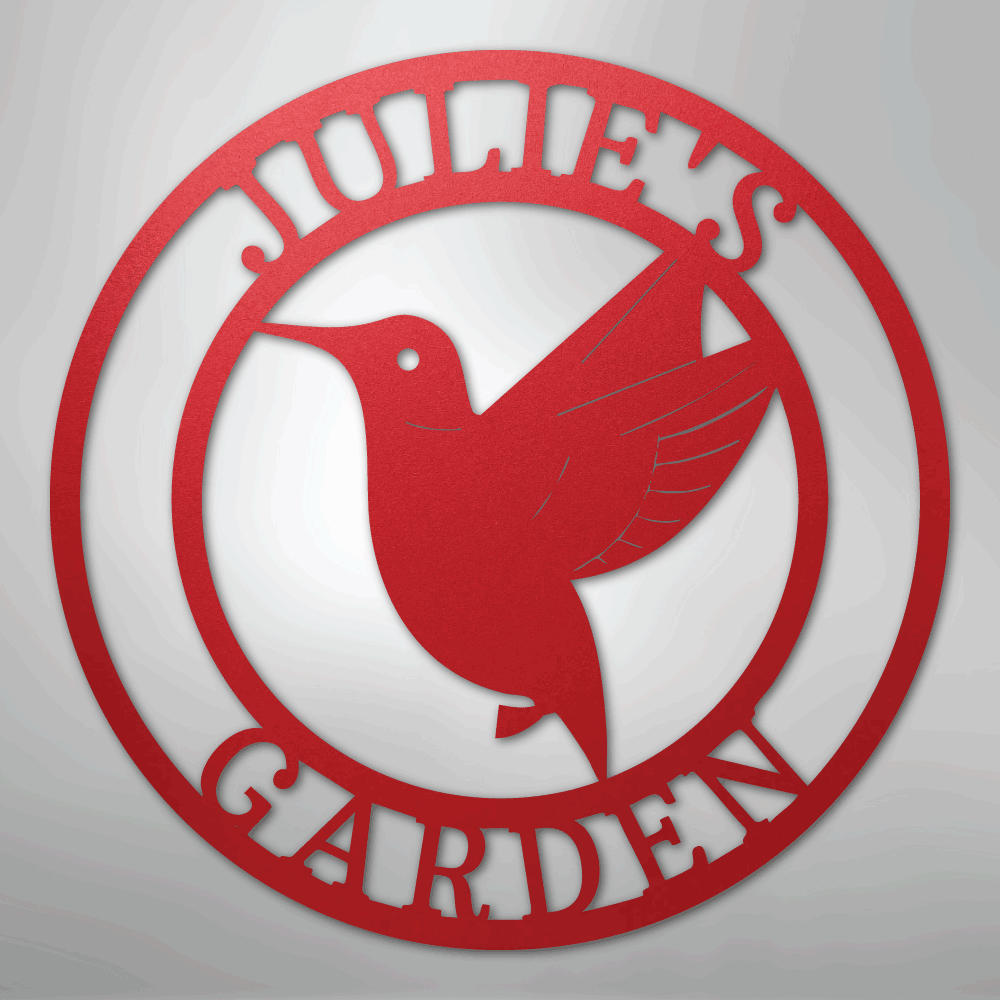 Humming Bird Monogram - Steel Sign