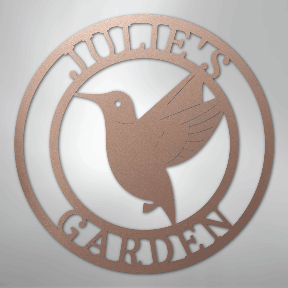 Humming Bird Monogram - Steel Sign
