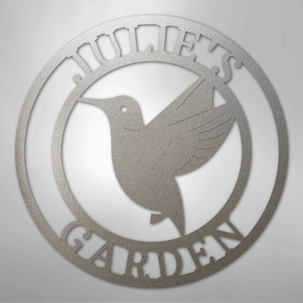 Humming Bird Monogram - Steel Sign