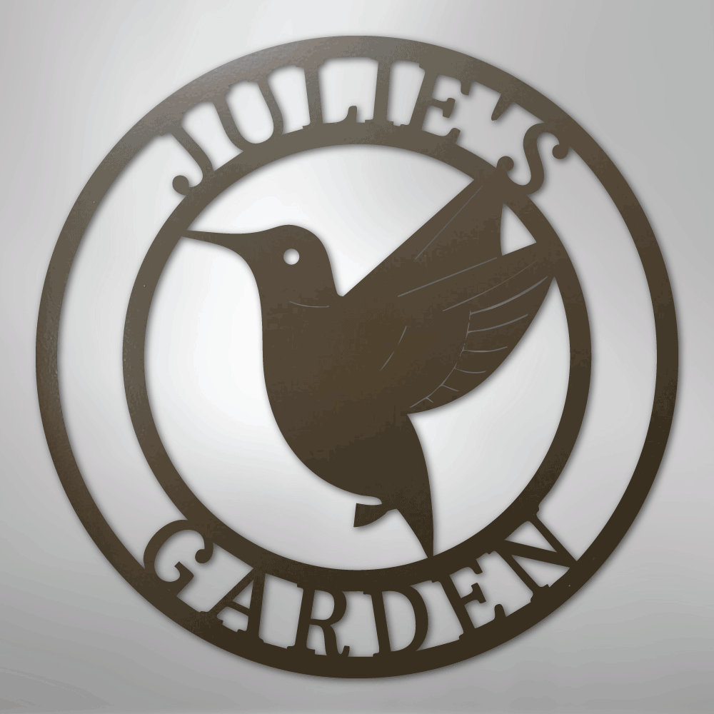 Humming Bird Monogram - Steel Sign