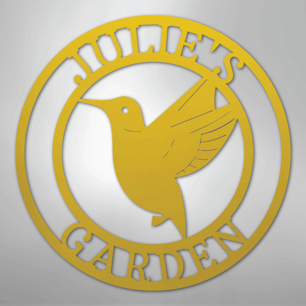Humming Bird Monogram - Steel Sign