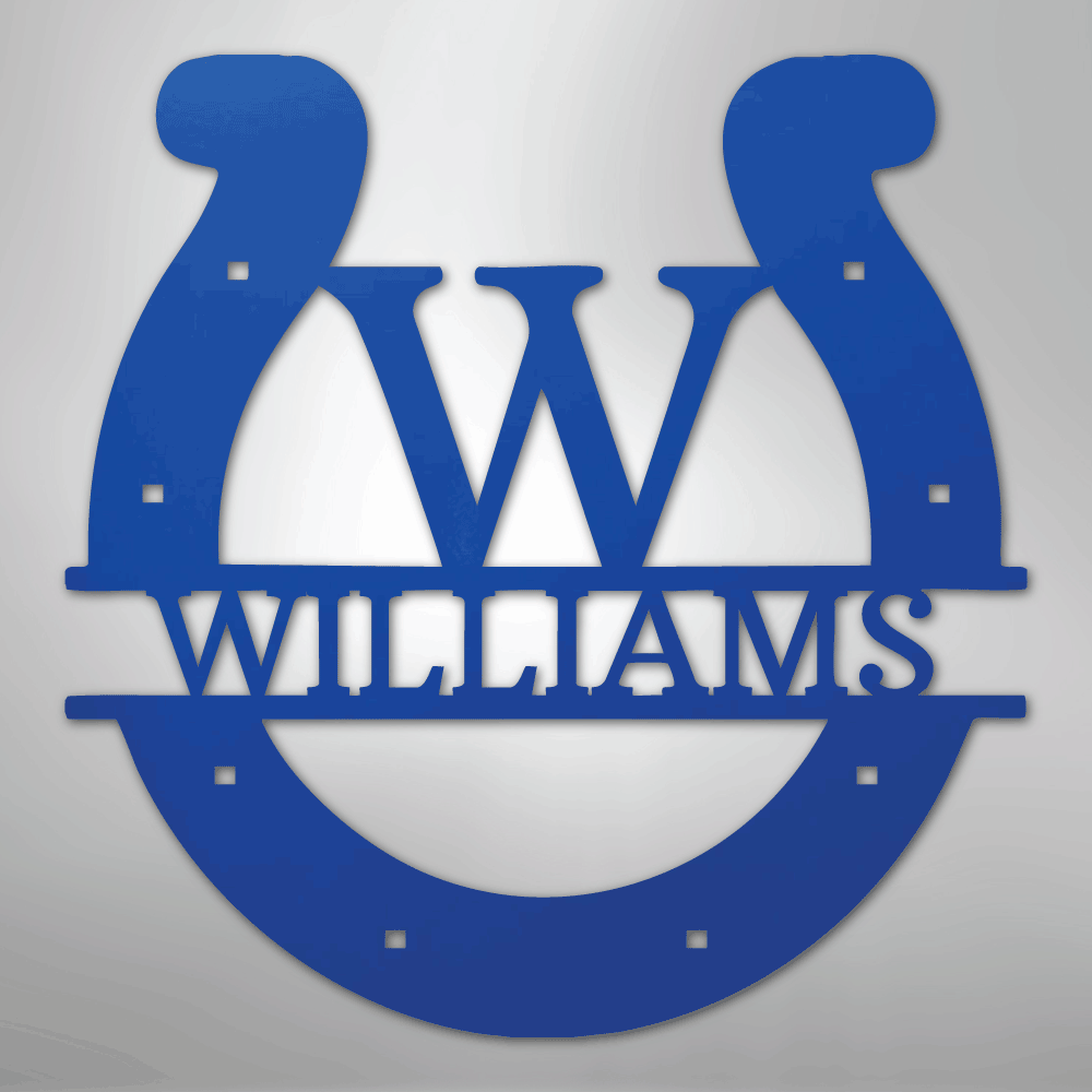 Custom Horseshoe Monogram - Steel Sign