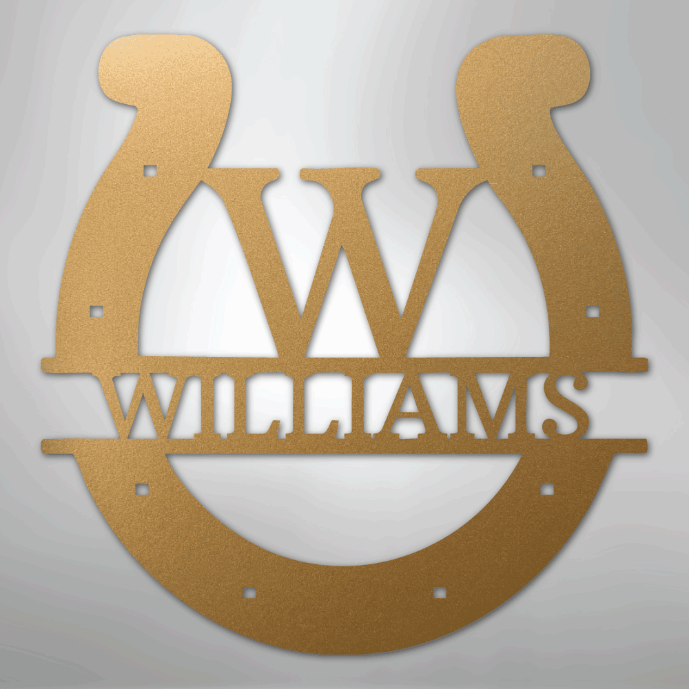 Custom Horseshoe Monogram - Steel Sign