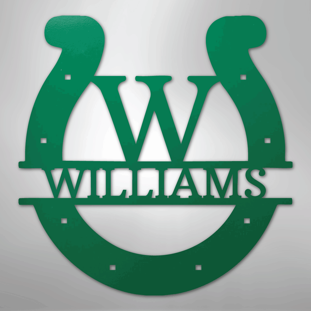 Custom Horseshoe Monogram - Steel Sign
