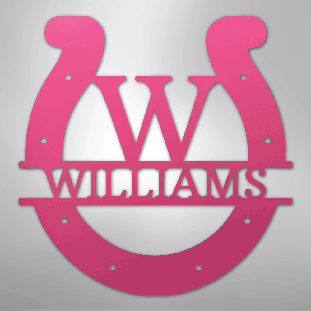 Custom Horseshoe Monogram - Steel Sign