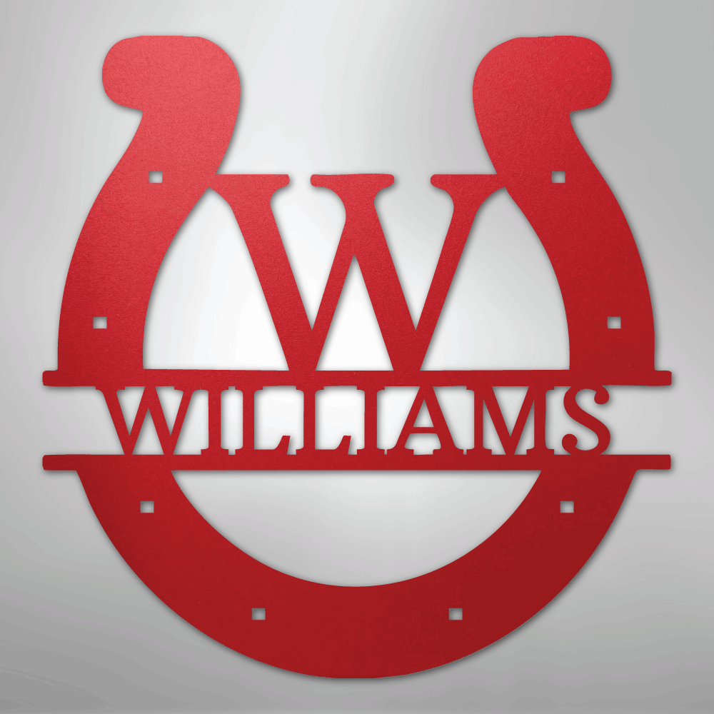 Custom Horseshoe Monogram - Steel Sign
