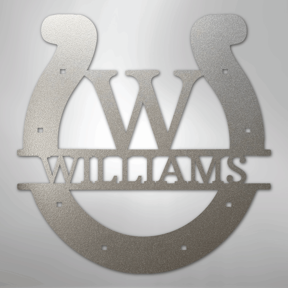 Custom Horseshoe Monogram - Steel Sign