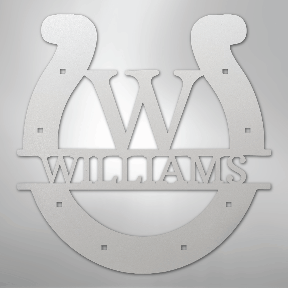 Custom Horseshoe Monogram - Steel Sign