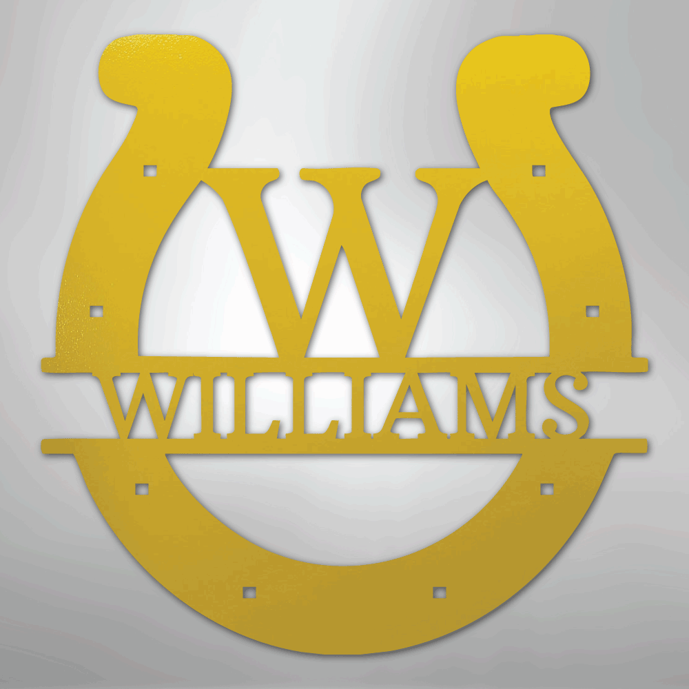 Custom Horseshoe Monogram - Steel Sign